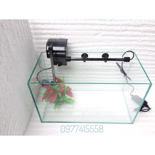 🐬 Bể cá cảnh cỡ trung 40cm + đèn led trang trí + lọc thác mini - tặng đồ trang trí bể nuôi cá cảnh