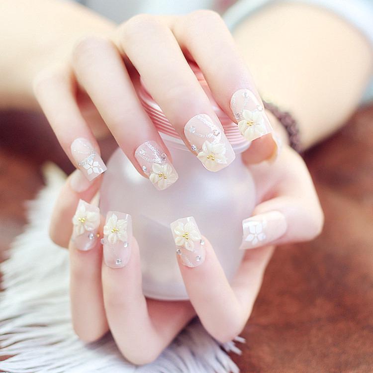 Set 24 móng giả DIY hình bầu dục