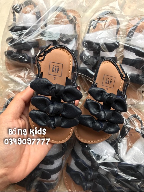 Sandal Bé Gái Buộc Nơ Navy