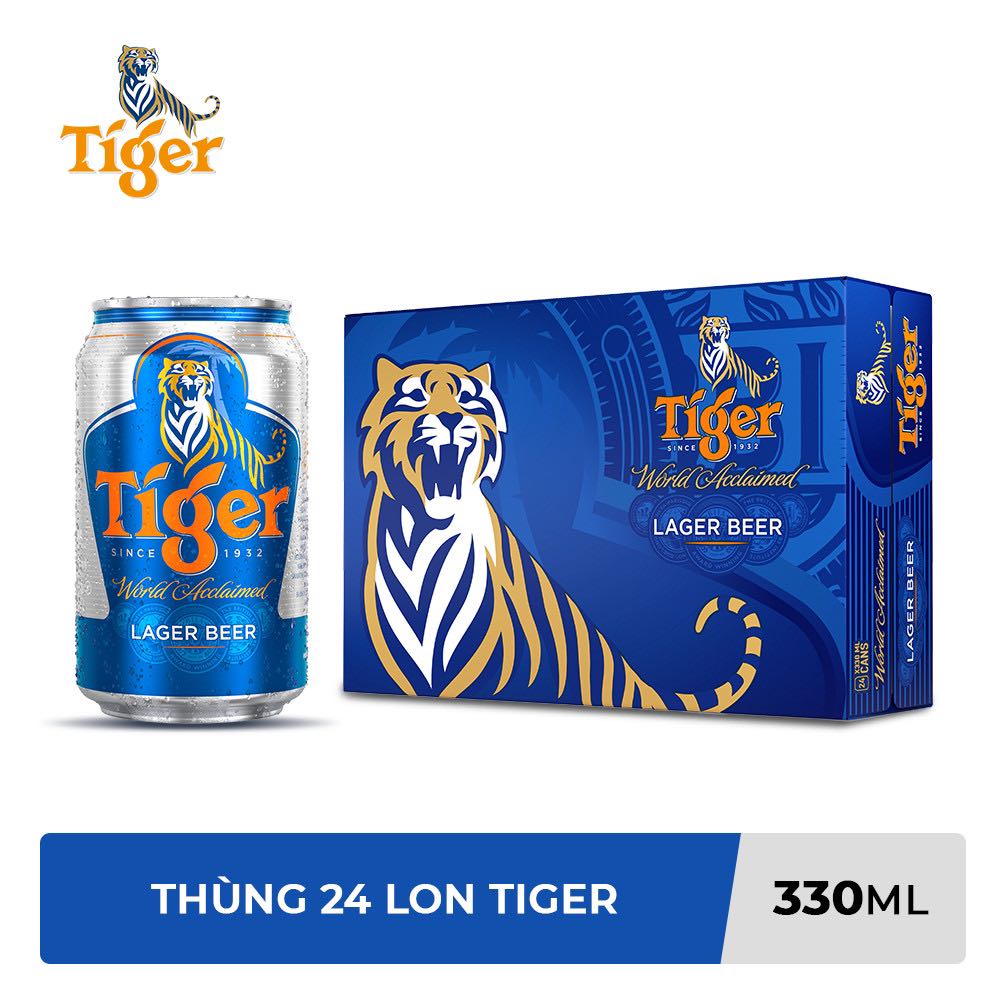 [Hỏa Tốc HCM]Thùng 24 Lon Bia Tiger 330ml/Lon (Date mới)