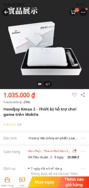 (RẺ VÔ ĐỊCH) Handjoy Kmax 2 - Thiết bị hỗ trợ chơi game trên Mobile