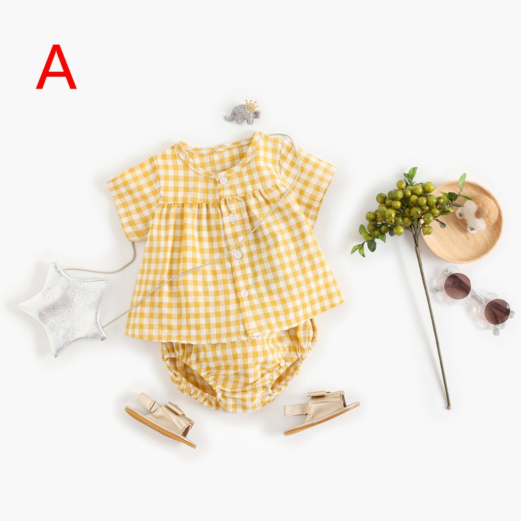 Bộ Áo Cotton Ngắn Tay + Quần Short Xinh Xắn Dành Cho Bé Gái