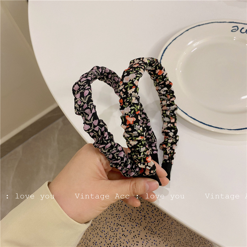 Băng Đô Vải In Hoa Thời Trang Hàn Quốc Cho Nữ