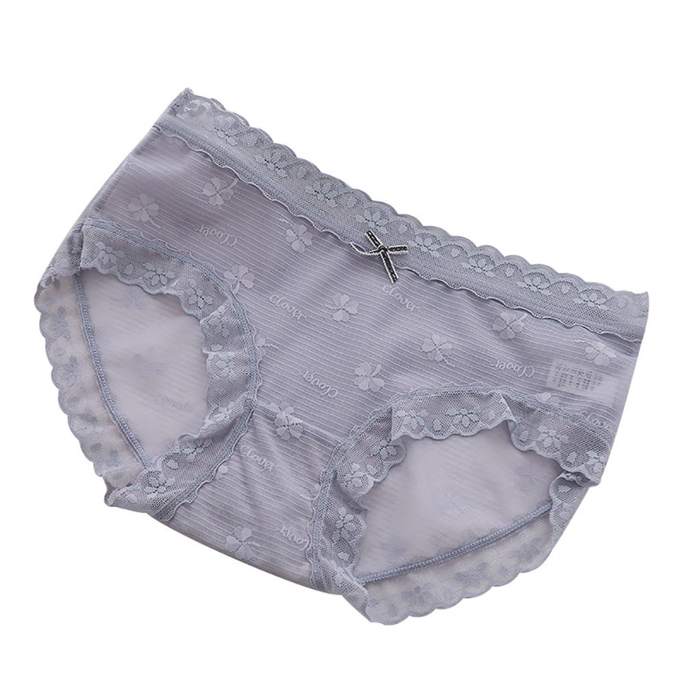 Quần lót lưới trong suốt đính nơ thiết kế đáng yêu thoáng khí cho nữ