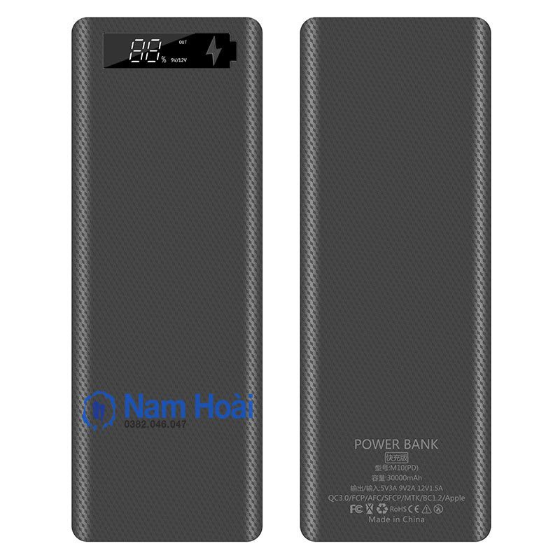 Box sạc dự phòng 10 cell màn hình Led 5V2A - Model M10 (Nhắn tin cho shop màu quý khách yêu cầu)