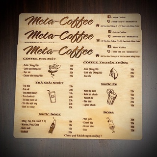 Menu gỗ thiết kế theo yêu cầu