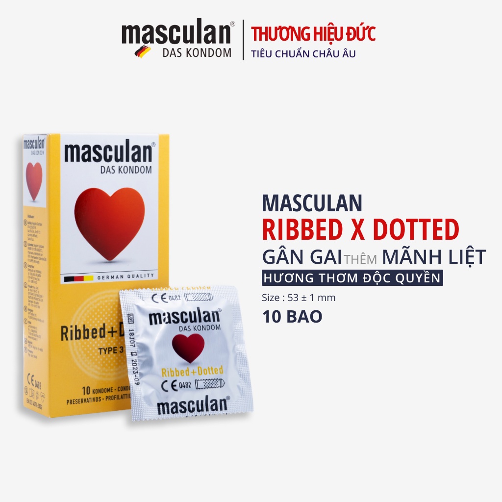 Bao Cao Su Masculan Ribbed + Dotted