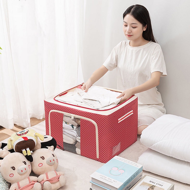 Hộp Vải Đựng Quần Áo Vải Khung thép thùng đựng quần áo đồ lót đồ chơi hộp đa năng Kích Thước Lớn 80 L 88306