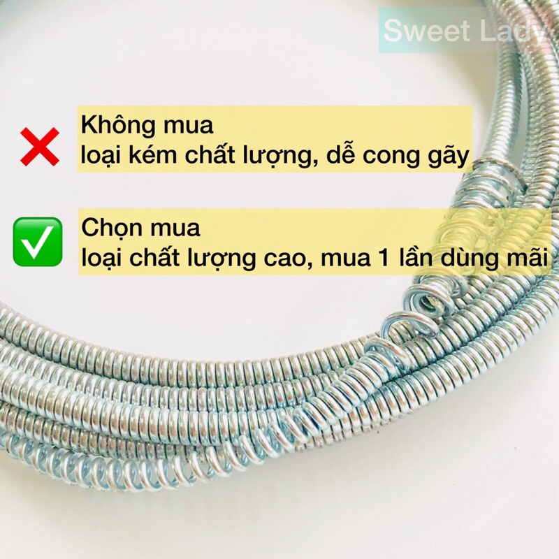 Dây Thông Tắc Cống Lò Xò Dày Dặn Cứng Cáp Chất Lượng Cao