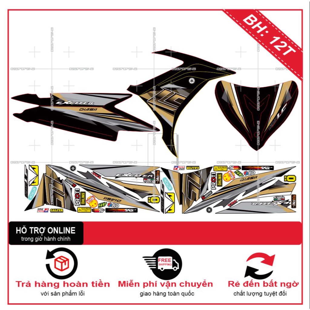 TEM RỜI EX 2011 LC VÀNG ĐỒNG -- SHIN DECAL 2
