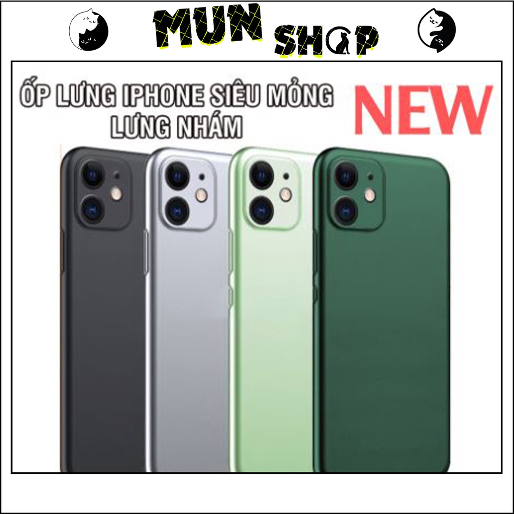 Ốp Lưng Iphone,Ốp Lụa Nhám chống bám vân tay 6/6plus/6s/6splus/7/7plus/8/8plus/x/xs/11/12/pro/max/plus/promax/Munshop