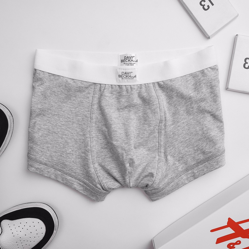 Boxer hộp 3 sịp đùi nam H-M cao cấp 100% cotton siêu co dãn D365-SN02