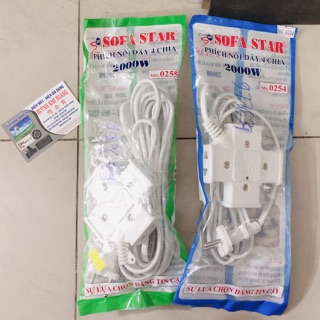 PHÍCH NỐI DÂY 4 CHIA CÔNG NGHIỆP 2000W SOFA STAR 2,5M/5M