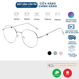 Gọng kính cận T554 mắt kính tròn nữ thiết kế chất liệu càng kim loại cao cấp không gỉ