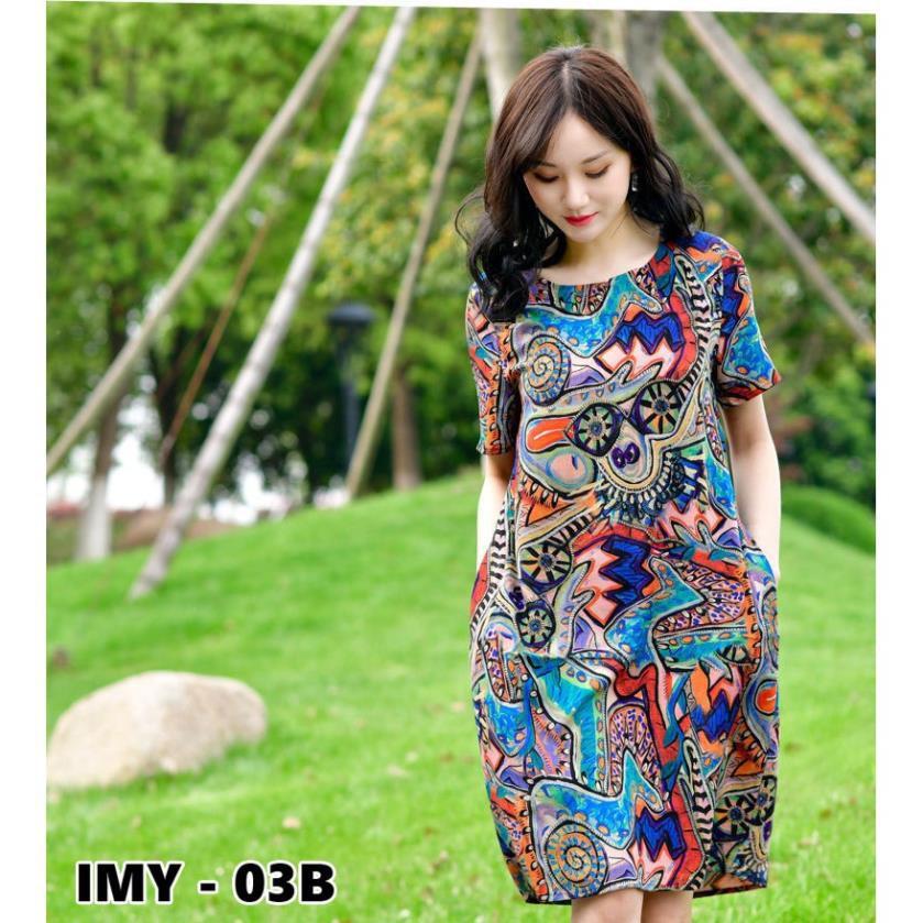 [Xả Kho] Váy Trung Niên  - Đầm Trung Niên Hàng Thiết Kế, Vải Lụa Mát Mịn Thiết Kế Dành Cho U40-U50-U