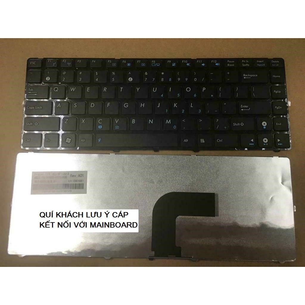 Bàn Phím Laptop ASUS K43S A43S K43SA A43SA K43SJ - Loại Cáp Cong - Hàng Mới 100% Bảo Hành 12 Tháng