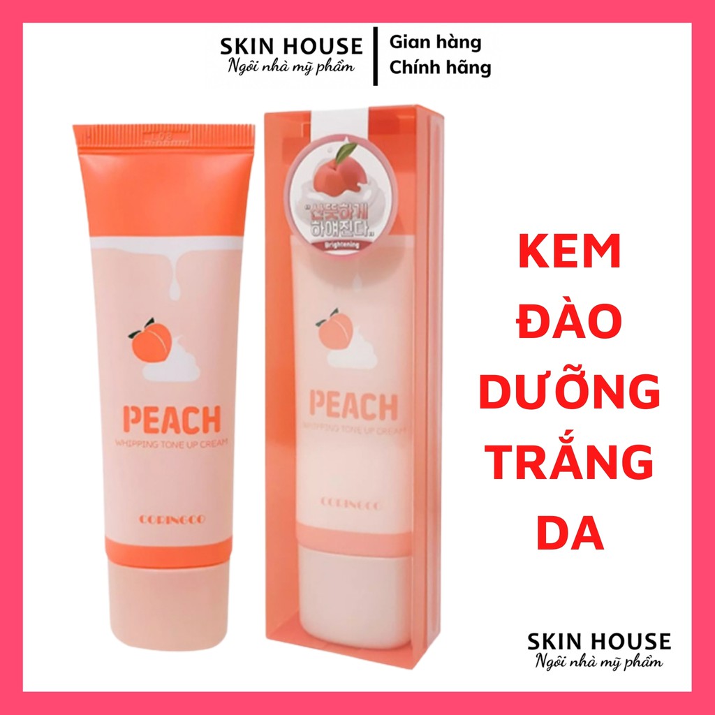 (CHÍNH HÃNG) Kem Đào Coringco Peach -  Kem Đào Dưỡng Trắng Nâng Tông Da Coringco Peach Whipping Tone Up Cream 50ml