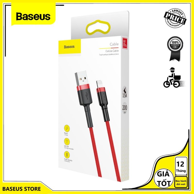 CHÍNH HÃNG_Cáp Sạc Nhanh Baseus Cafule TypeC/Ịphone/Micro Cable - Cáp Sạc Dây Dù IP, Androi 1m/2m