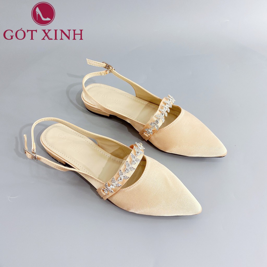 Giày sandal cao gót nữ GÓT XINH GD20 mũi nhọn đế 2cm