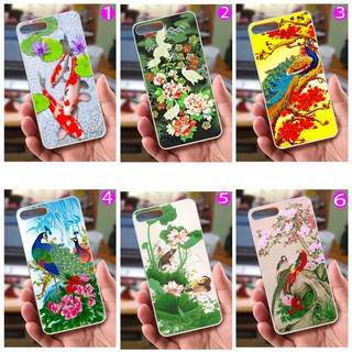 Ốp lưng iPhone 7 Plus / 8 Plus (dẻo viền trắng trong) - Hình Chim Công, Cá Chép, Cò