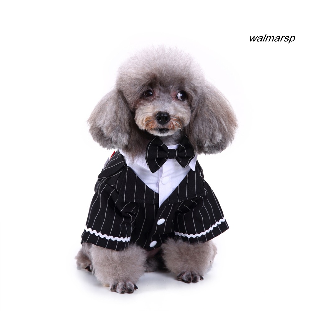 Áo Tuxedo Họa Tiết Sọc Có Gắn Nơ Xinh Xắn Cho Thú Cưng