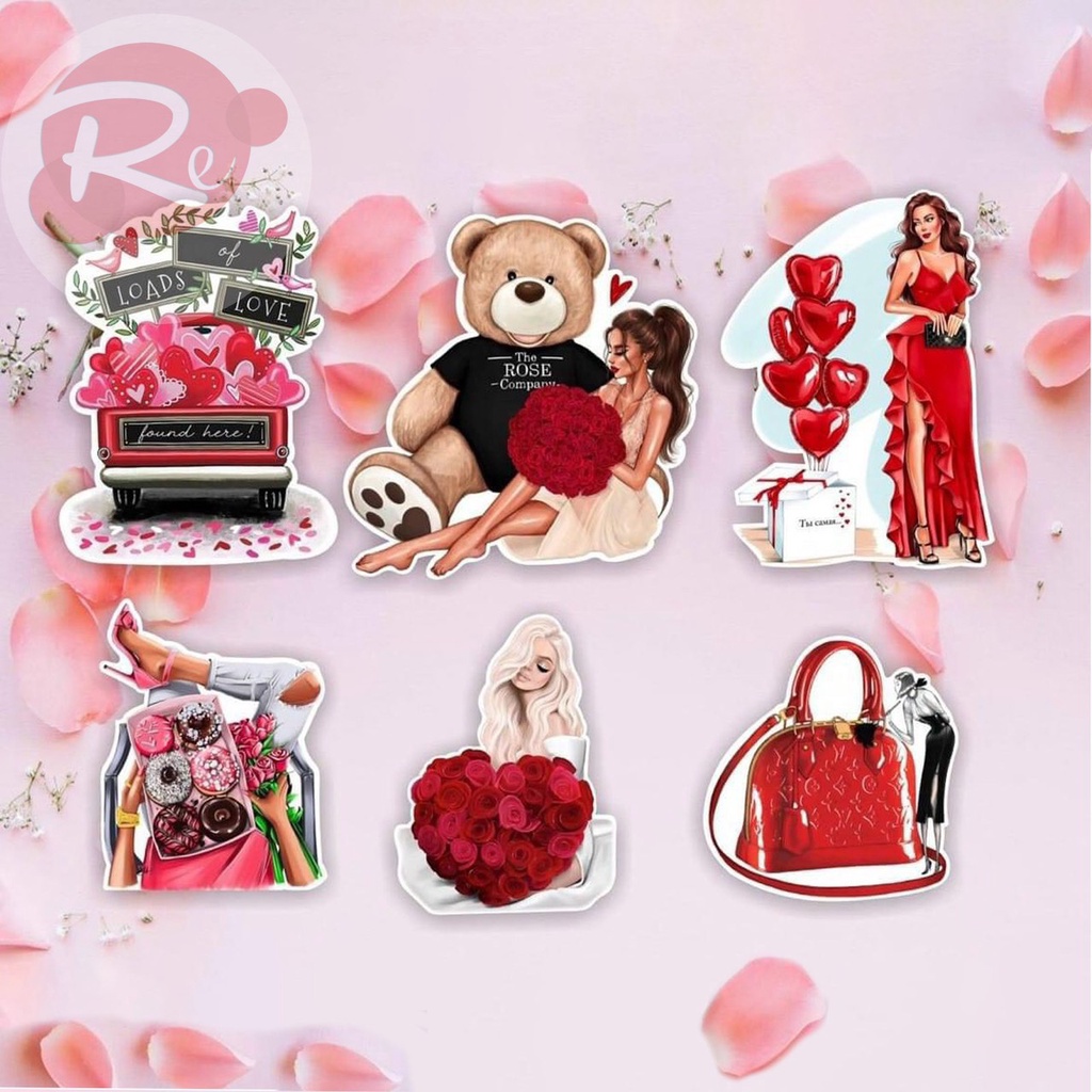 [SIÊU RẺ❤️] – SCG Cô gái 20/10 (Đỏ) - Trang trí bánh sinh nhật bánh kem