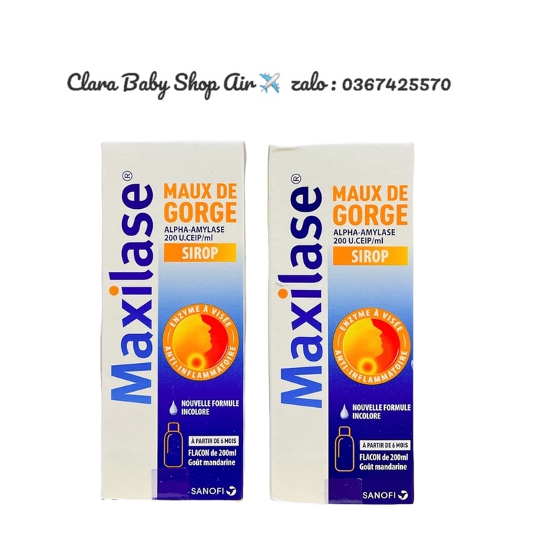 (Date 6/2023 đủ bill ) Siro ho Maxilase vị quýt của Pháp
