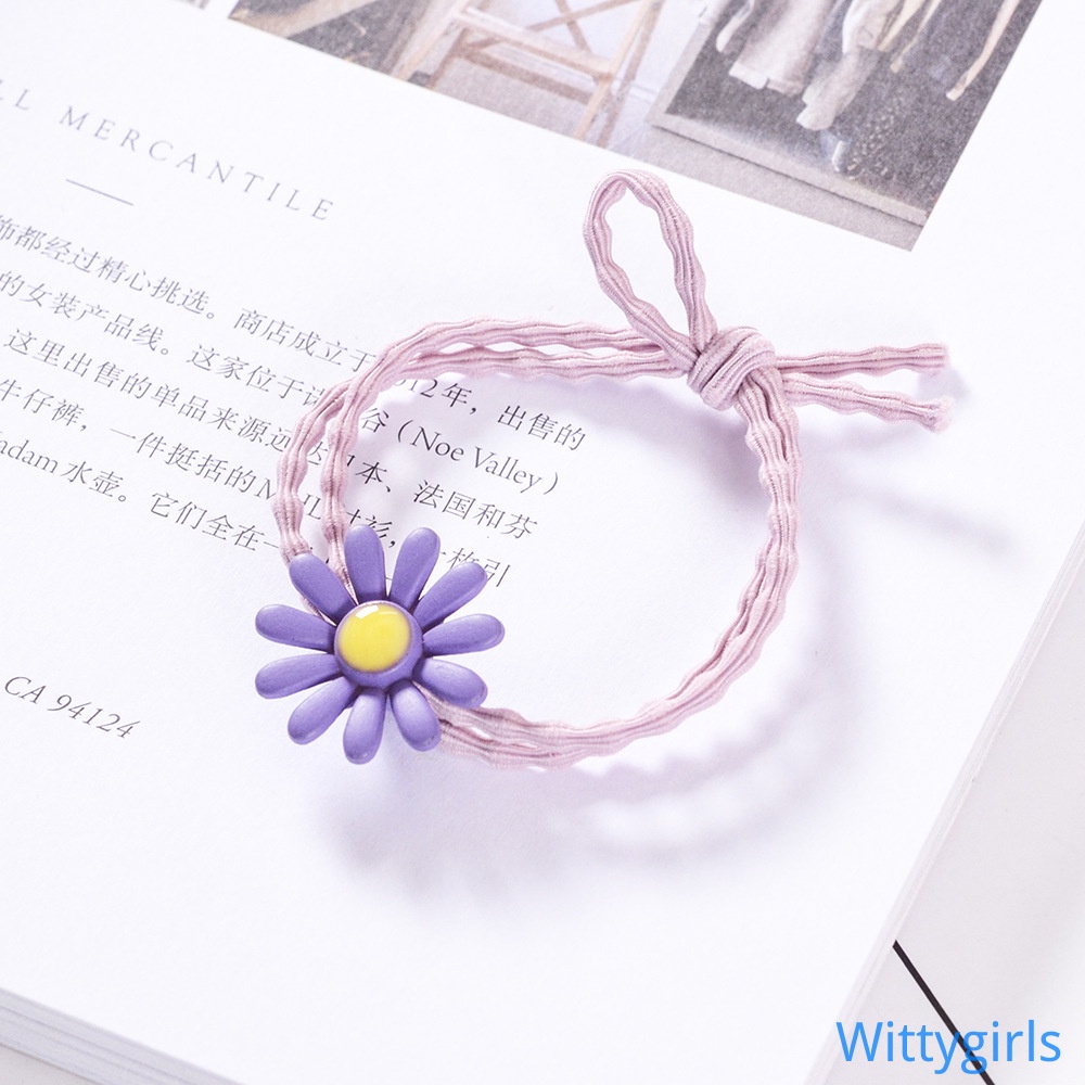 Dây buộc tóc cao su co giãn hai trong một trang trí hoa xinh xắn
