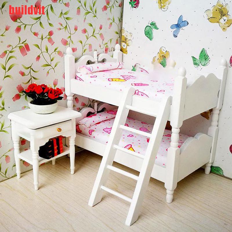 Mô Hình Giường Ngủ Mini Tỉ Lệ 1: 12 Trang Trí Nhà Búp Bê