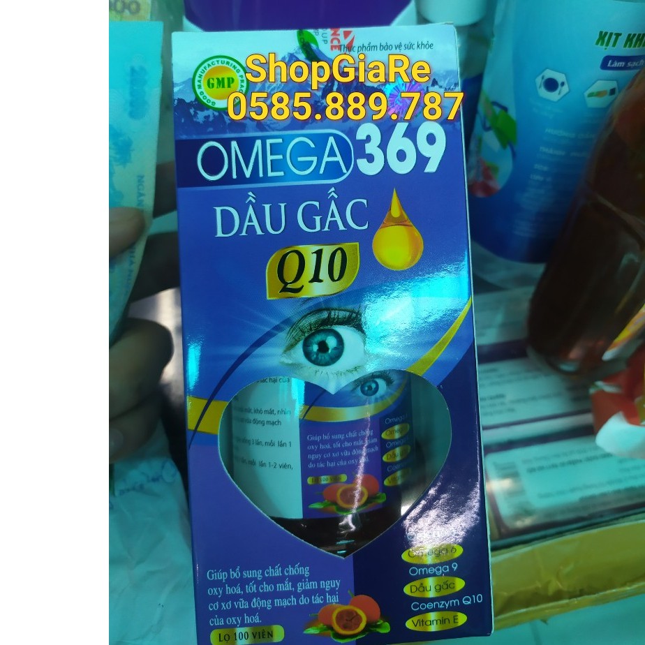 Omega 369 dầu gấc Q10 chứa dầu cá, dầu gấc, bổ sung vitamin làm đẹp da, chống lão hóa, giảm nhức mắt,mỏi mắt, tốt tim mạ