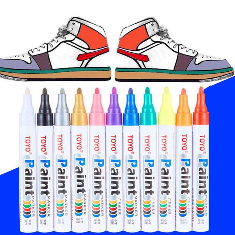[12 Màu] Bút sơn-bút repaint-bút vẽ giày-bút vẽ lốp Toyo paint maker