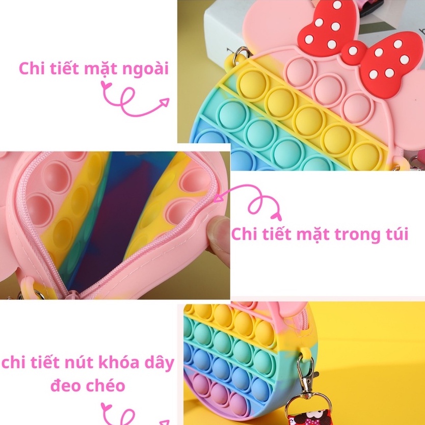 Túi pop it hình chuột micky nhiều màu dễ thương túi đeo chéo cho bé gái E1075