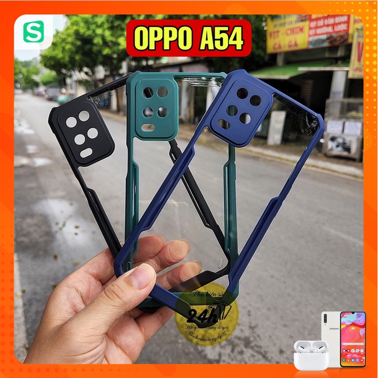 Ốp Lưng Chống Sốc viền màu Mặt lưng mika trong suốt OPPO A73 - OPPO A54 4G- Phukienso24h