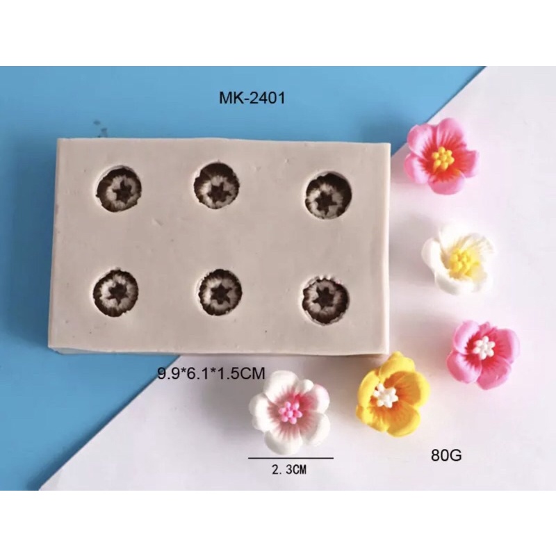 Khuôn silicon hoa mai 6 bông làm rau câu 3D và 4D