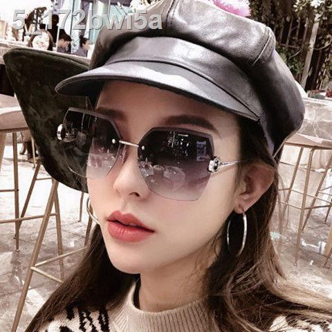 ✹▪2020 new ins kính râm nữ thủy triều gọng lớn khuôn mặt tròn không cắt cạnh chống tia cực tím lưới màu đỏ
