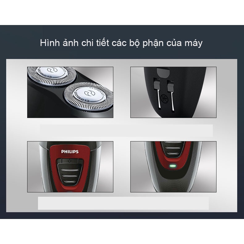 Máy cạo râu hai lưỡi, sạc điện đa năng, có thể cạo khô - Philips PQ182 BH12 tháng