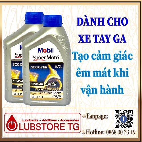 Nhớt Xe Tay Ga cao cấp MOBIL SUPER MOTO SCOOTER 10W-40 4T 0,8L NHẬP KHẨU SINGAPORE