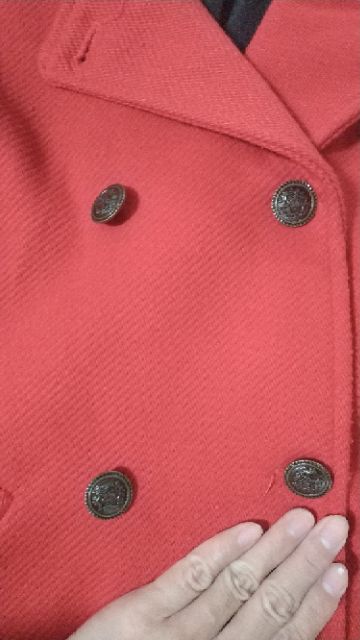 Thanh lý áo khoác dạ ấm hiệu zara xuất đỏ đẹp used