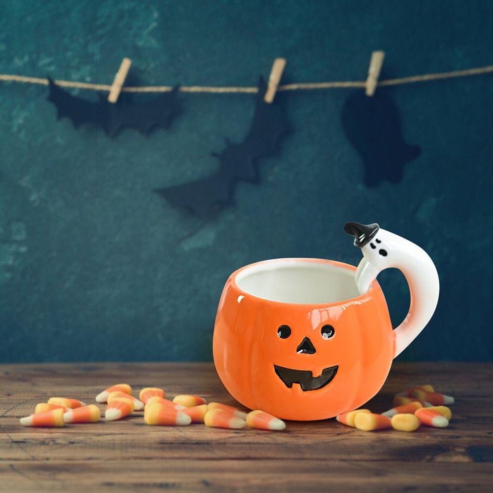YIYU 1 Cốc Uống Nước Bằng Sứ Hình Bí Ngô Ma Quỷ Sáng Tạo