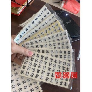 Bảng tem dán size các loại,size giày dép