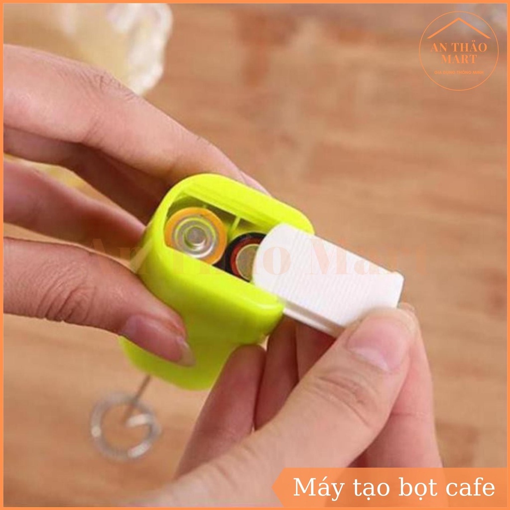 Máy Đánh Trứng Mini Cầm Tay, Khuấy Pha Cafe, Tạo Bọt Dùng Pin Tiện Lợi