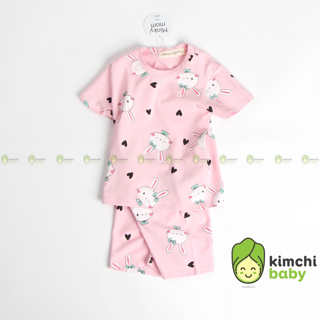 Đồ Bộ Bé Trai, Bé Gái Minky Mom Vải Cotton 100% Họa Tiết In Nhỏ Ngộ Nghĩnh, Bộ Cộc Tay Cho Bé Mặc Nhà Mùa Hè MKM2116