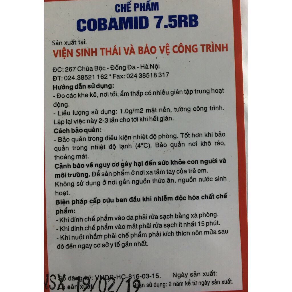 Chế phẩm diệt gián COBAMID 7.5RB