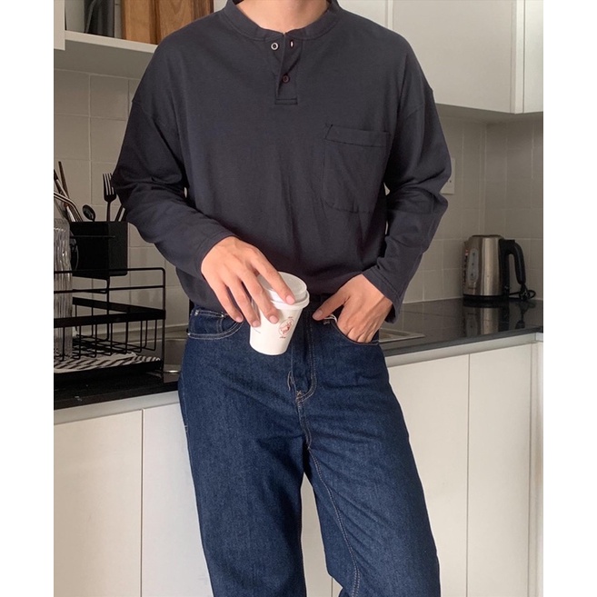 [Mã SRBACK010912 hoàn 20K xu đơn 50K] Áo thun trơn tay dài HENZY BYSANTÉ chất liệu cotton thoáng mát, form regular | BigBuy360 - bigbuy360.vn