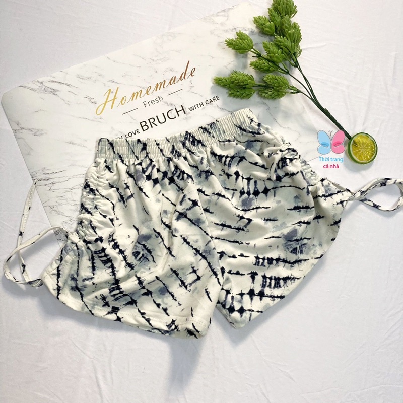 Quần đùi rút dây freesize từ 40kg-45kg thun da cá phối - Cho Bé Gái - Cho Nữ- QU82