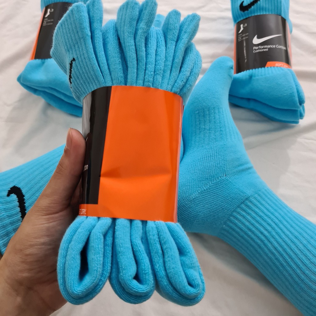 Pack 3 đôi tất thể thao Nike cao cổ màu Blue Mã 2 - Free ship + Quà tặng Loved socks by TatsTats.vn