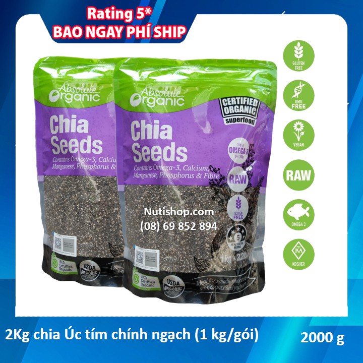 2Kg chia Úc tím chính ngạch (1 kg gói)
