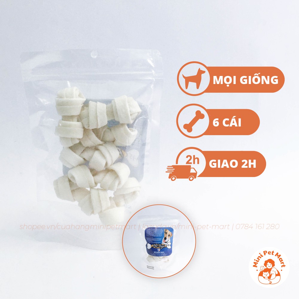 Xương gặm da bò TÀI HƯNG THỊNH 720 (7 cái) - bánh xương, snack, bánh thưởng, xương gặm cho chó