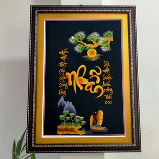Tranh Thêu Chữ Nhẫn 50x70cm Chưa Khung