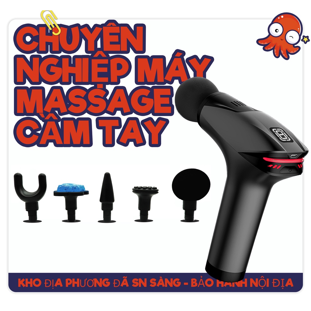 Máy massage cầm tay Fascia Gun Giảm đau khớp Thư giãn cơ Mát xa cổ và vai (hàng tại địa phương)